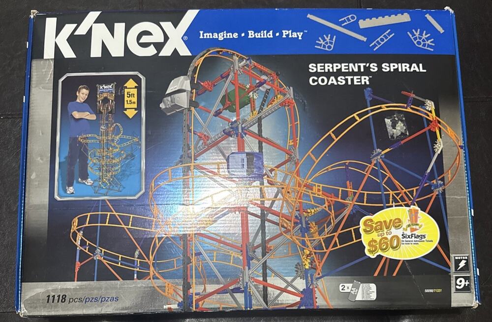 K'NEX Serpent's Spiral Coaster Building Set (Open Box / As-Is) With Instuction